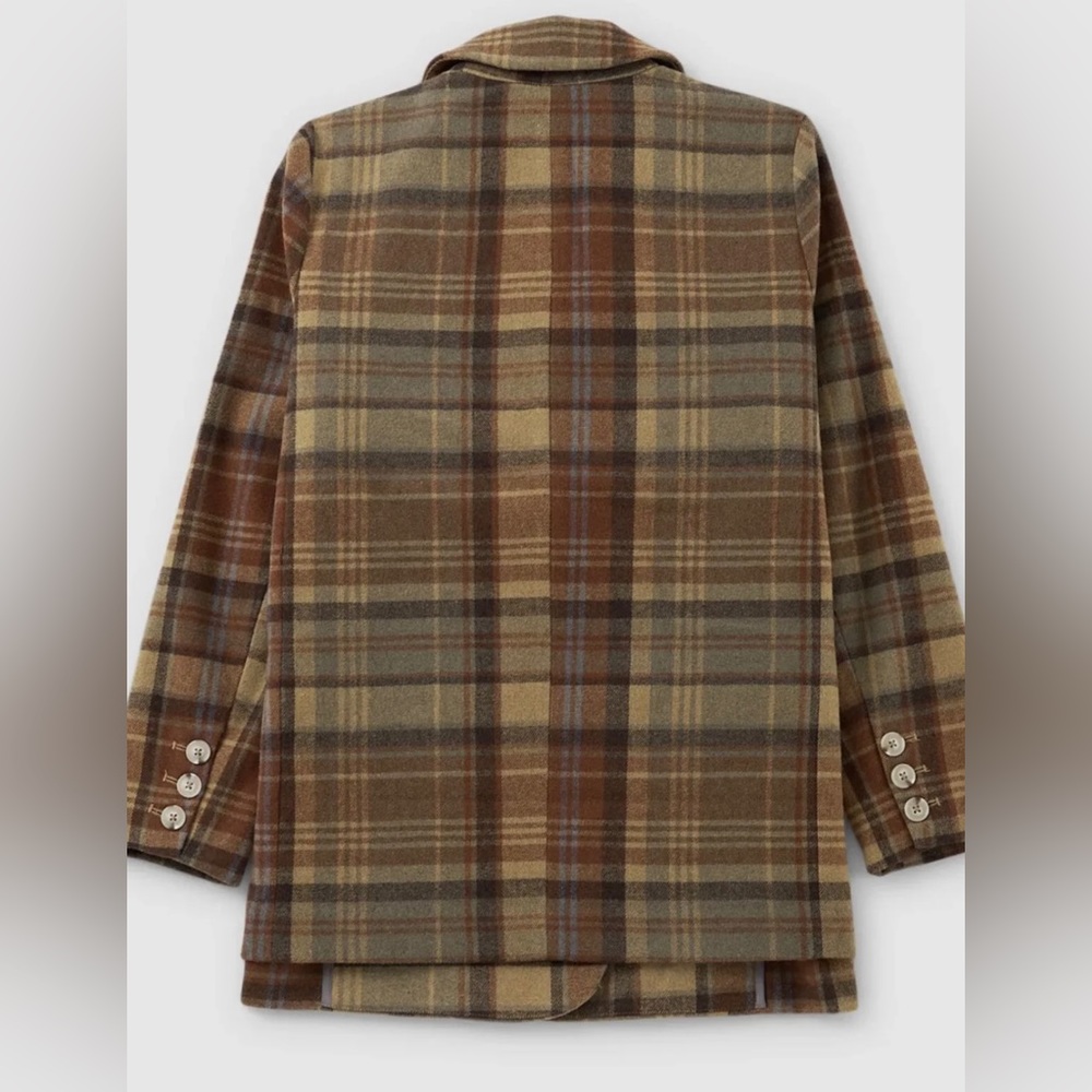 Free People Mari Plaid Blazer Jacket - Picture 7 of 16